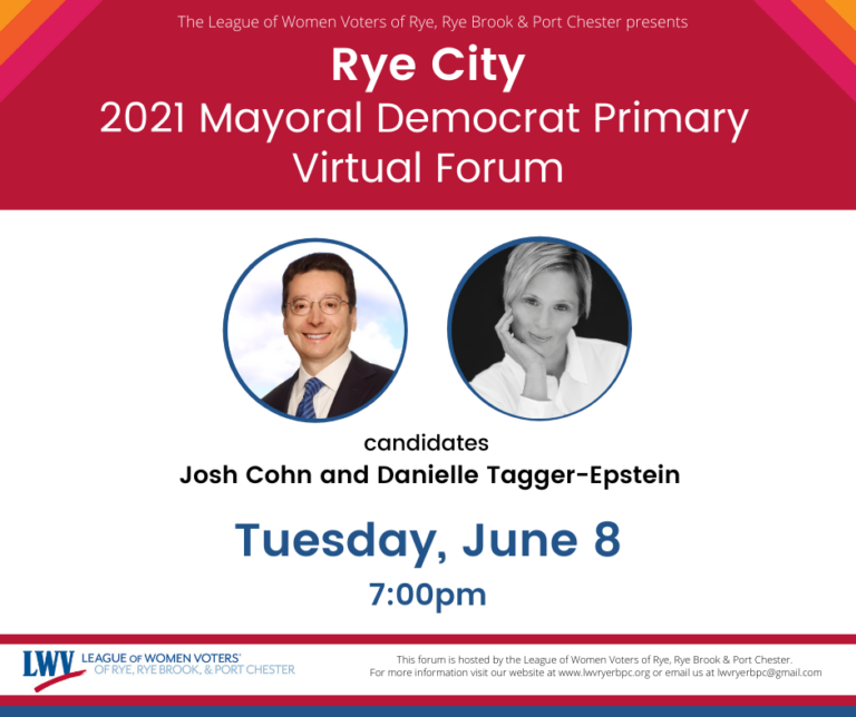 Rye Mayoral Forum - League of Women Voters of Rye, Rye Brook, & Port Chester