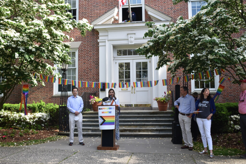 The Pride flag raising at Rye City Hall on June 1st, 2021 DSC_0909