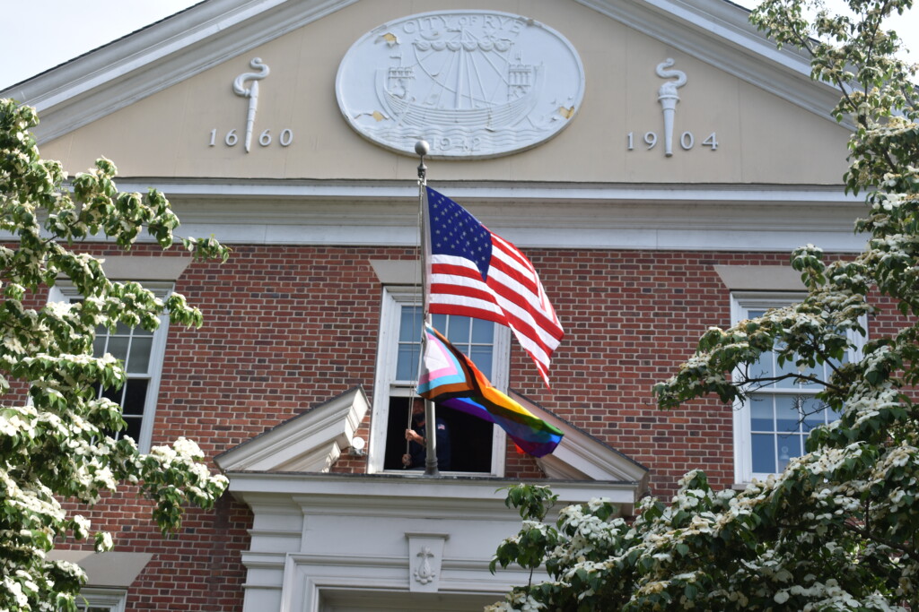 The Pride flag raising at Rye City Hall on June 1st, 2021 DSC_0912