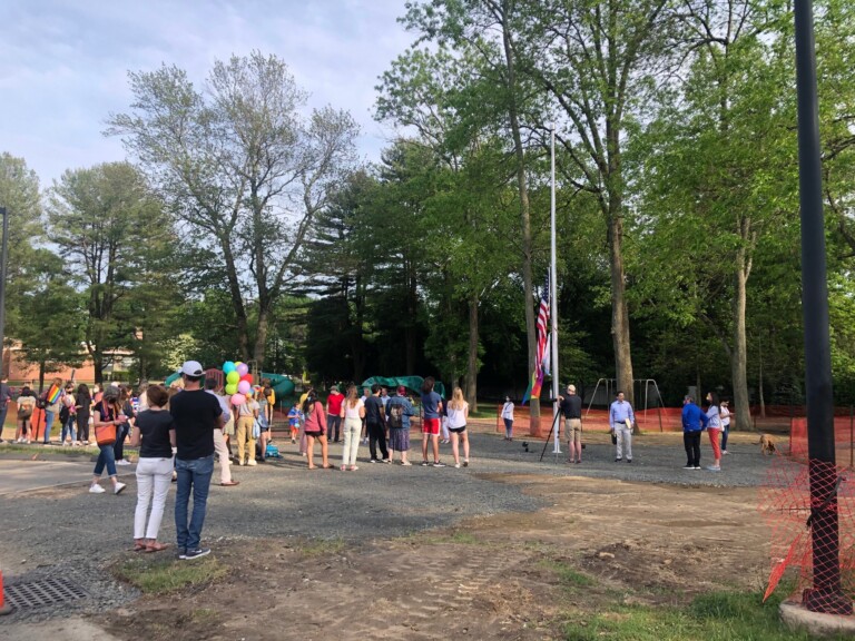 Raising the Price flag at the City of Rye flagpole at Rye Recreation on June 1, 2021.