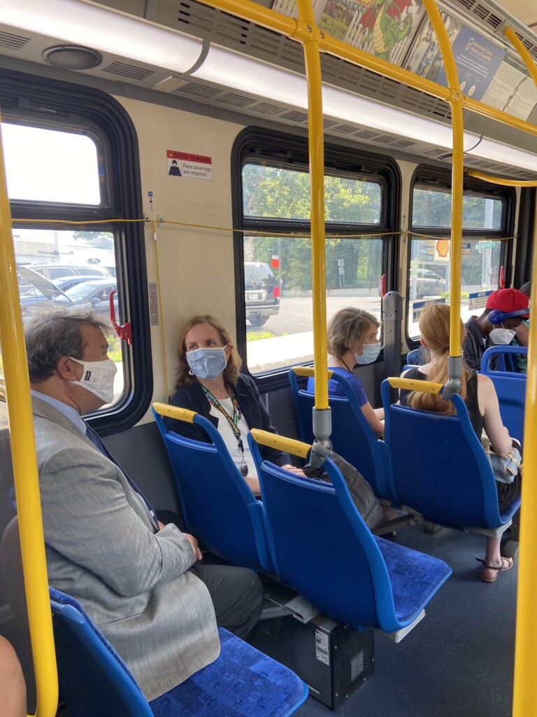 Latimer on the Bee Line Bus July 16, 2021