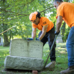 Restoration work at Rye's African-American Cemetery in June 2021 - 2