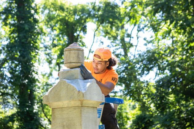 Restoration work at Rye's African-American Cemetery in June 2021 - 3