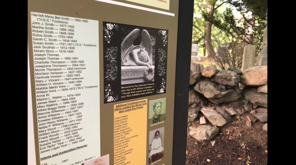 (PHOTO: New signs at Rye’s African-American Cemetery, located inside the Greenwood Union Cemetery.)