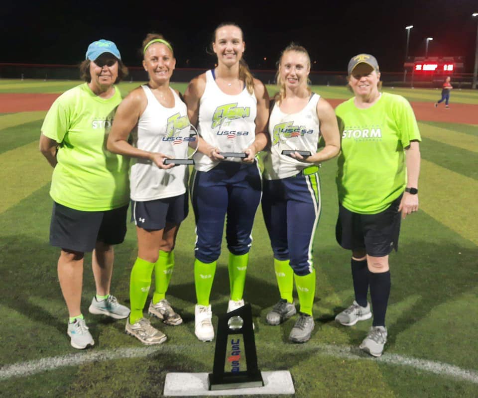 (PHOTO: The coaches with the three players who were recognized as "All Tournament" (left to right): Coach Laura LaBosky, (Milford, CT) Kristy Swanson (Danbury CT) Brooke Wensel (Bechtelsville, PA) Nina Wojtkiewicz (Griswold CT) and Coach Mary Cavataro (Rye, NY).)