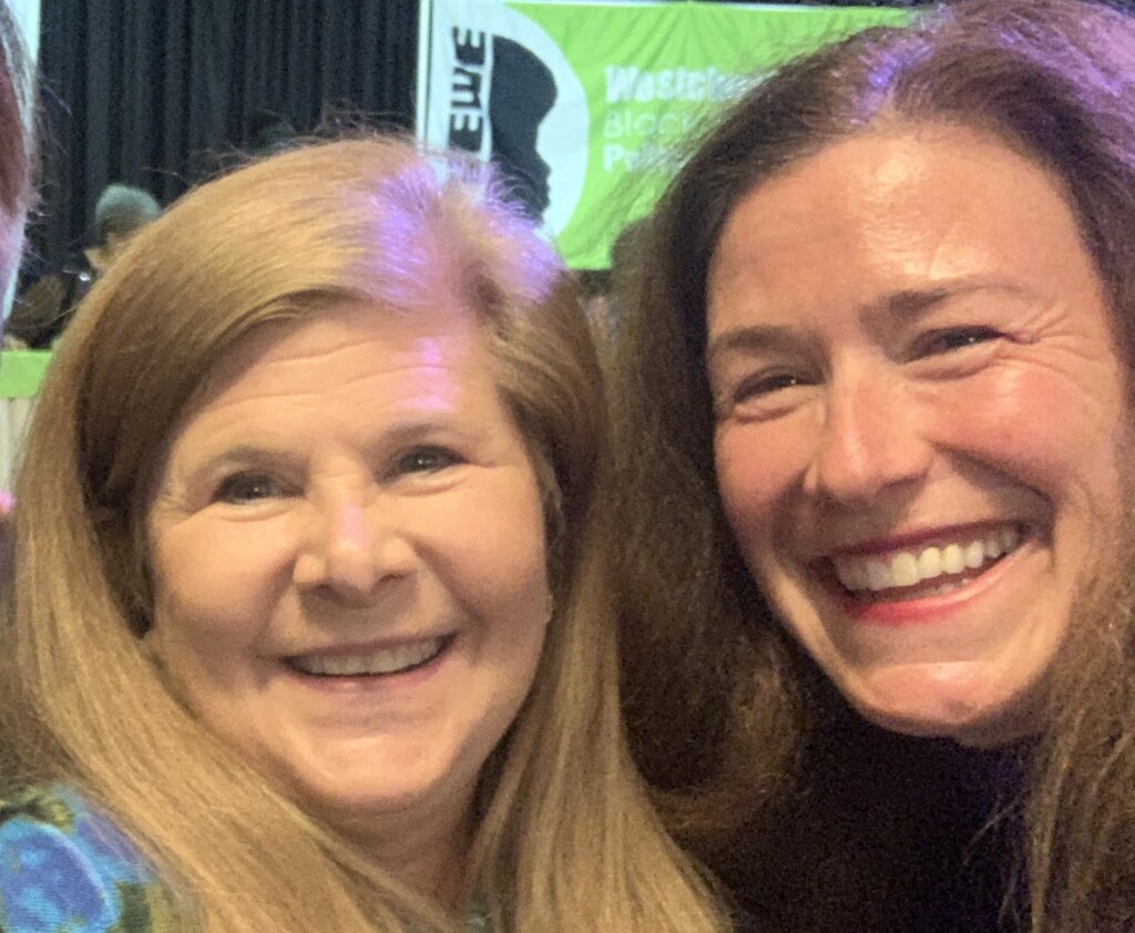 (PHOTO: Rye City Council Candidate Lisa Tannenbaum with activist Amy Siskind.)