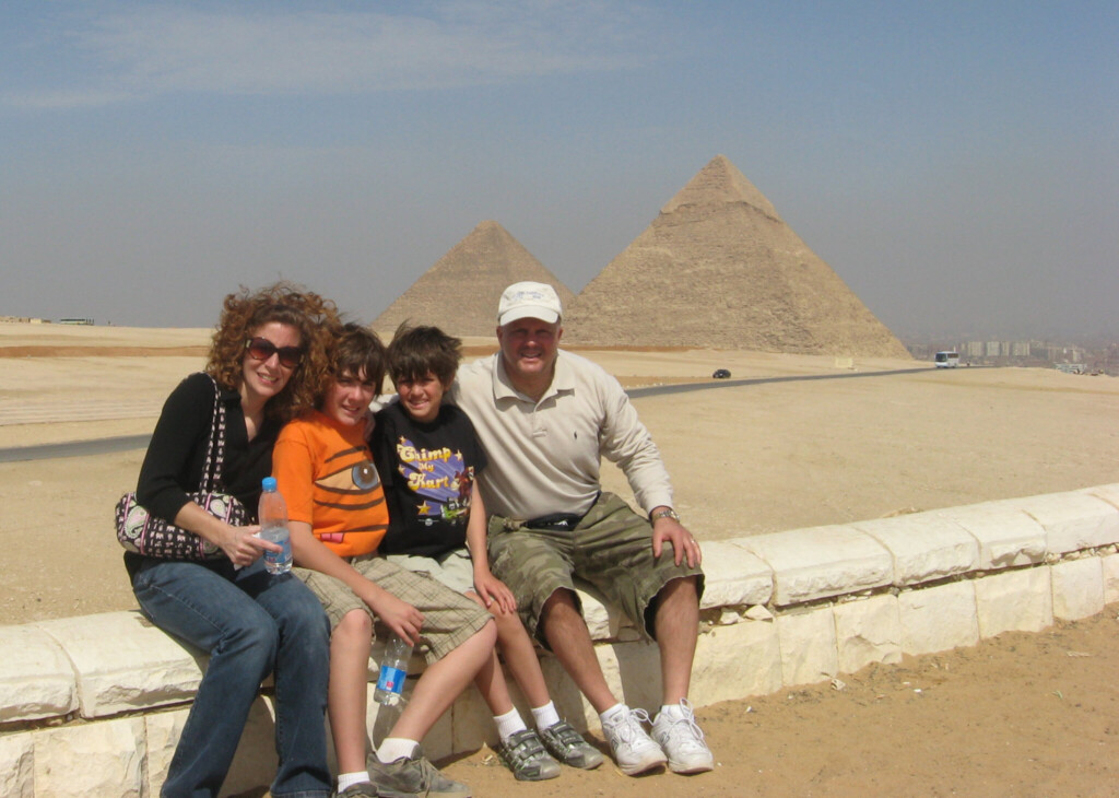 (PHOTO: The Kopys at the great pyramids in Egypt in 2006.)