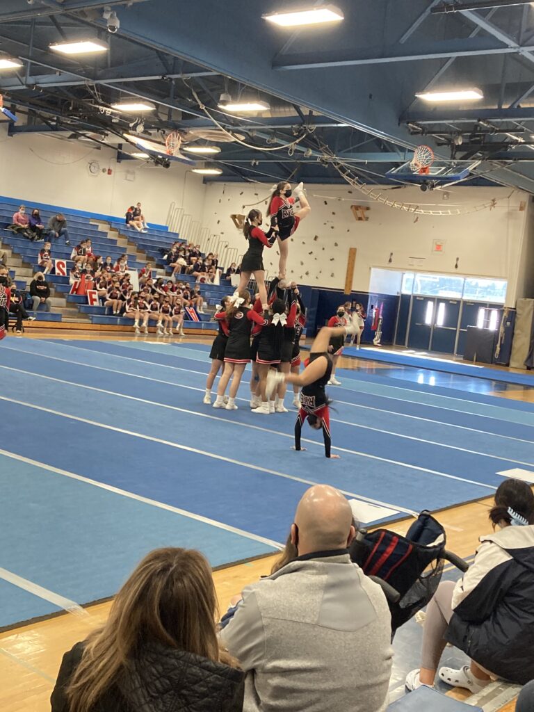 Rye Girls Varsity Cheerleading at John Jay East Fishkill Competition 2022-01-30 -- 1