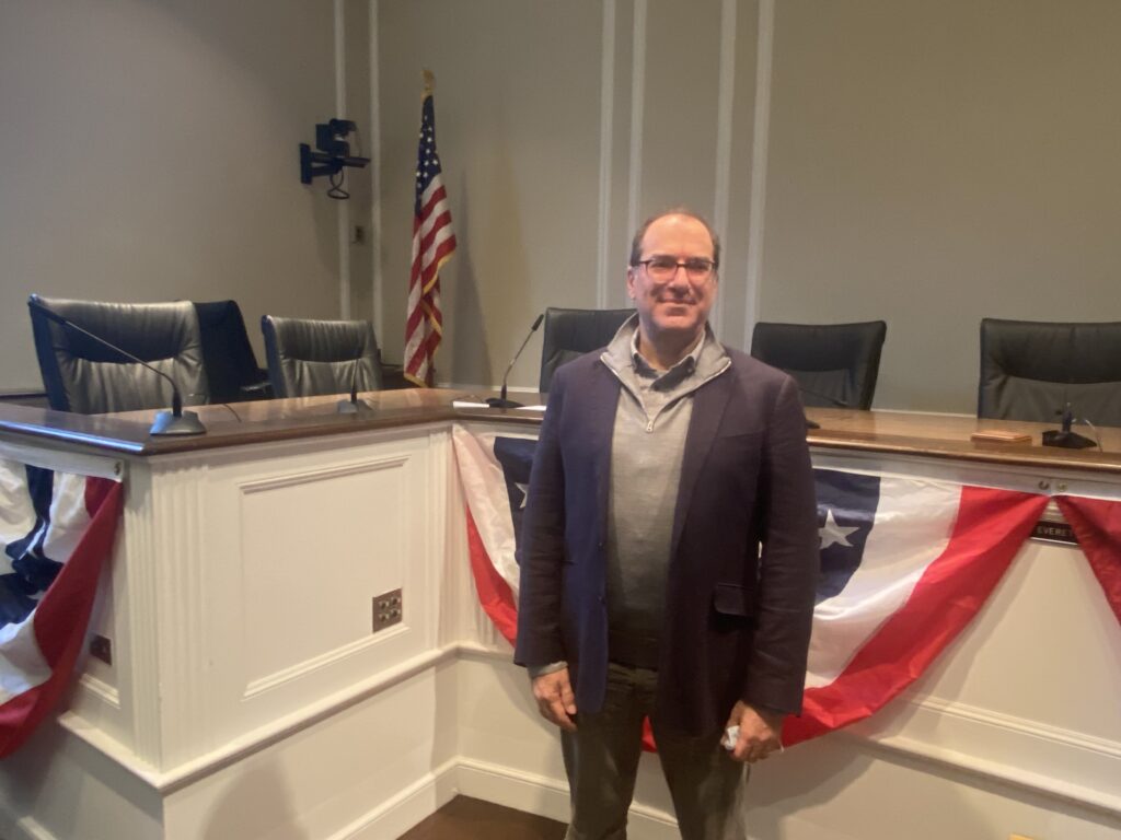 (PHOTO: City Councilman Josh Nathan was sworn a month ago, on December 1, 2021 by Rye City Clerk Carolyn D'Andrea, Esq. He is finishing the final two years of fill the remaining two years of Pam Tarlow’s council seat.)