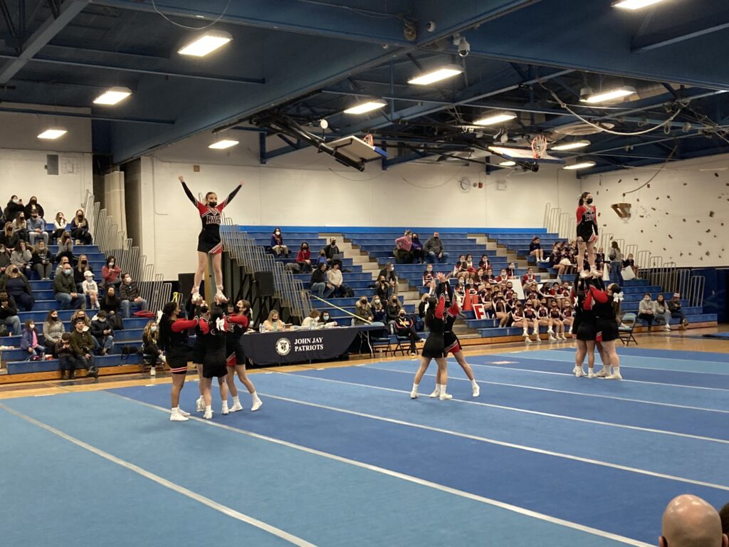 Rye Girls Varsity Cheerleading at John Jay East Fishkill Competition 2022-01-30 -- 5