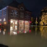 (PHOTO: Rye FD Headquarters on Locust Avenue in downtown Rye was severely flooded during Hurricane Ida.)