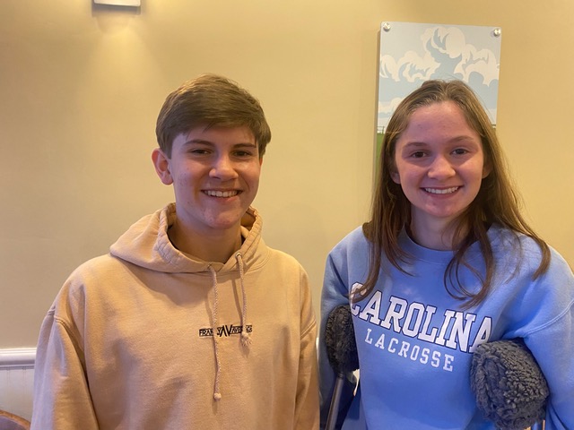 (PHOTO: Rye Varsity Ski Team MVPs Justin Gray & Cassidy Pagen.) 