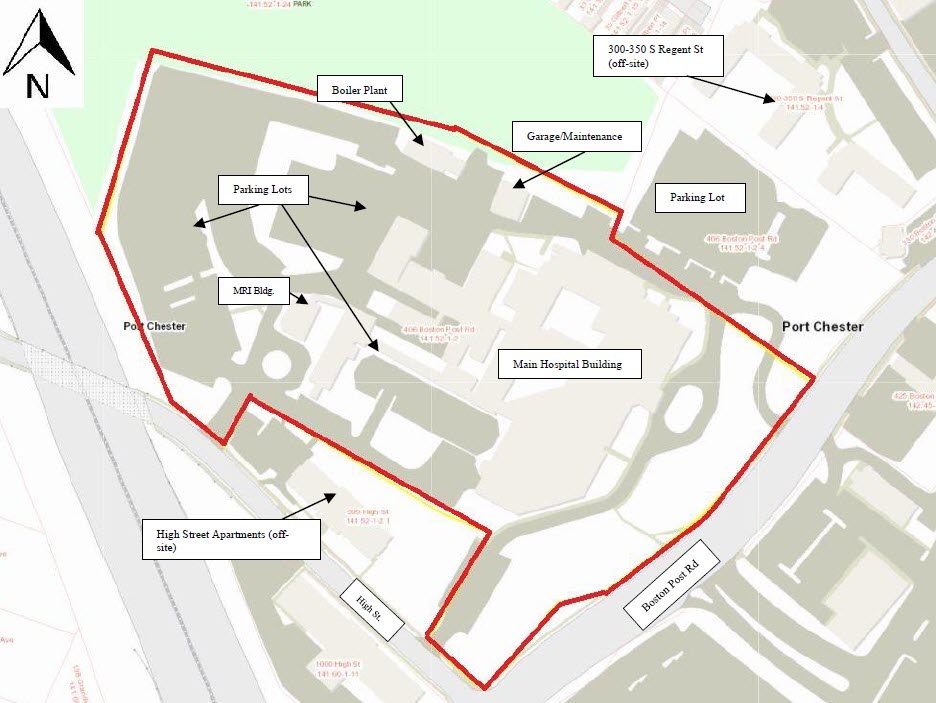 (PHOTO: Map of the Brownfield Cleanup Plan at the old United Hospital site. Source: NYDEC.)