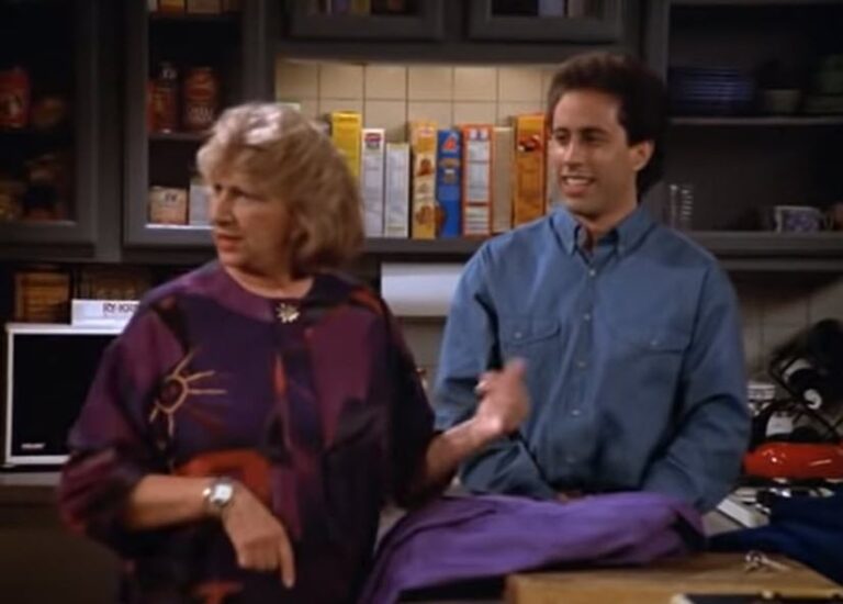 (PHOTO: Liz Sheridan in on of the classic scenes from Seinfeld when she tells Jerry "how can anybody not like you?".)