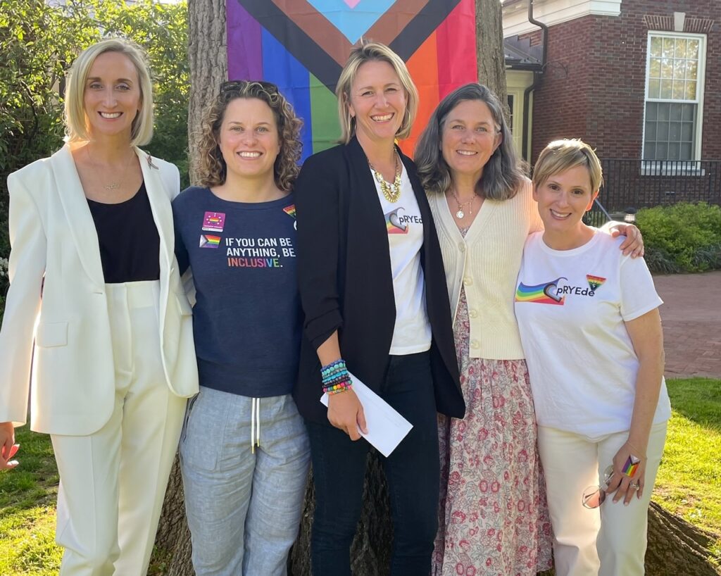 (PHOTO: The five pRYEde founders - Genevieve Weber, PhD., LMHC, Molly Ness, Amanda Timchak, Alison Cupp Relyea and Danielle Tagger Epstein.)