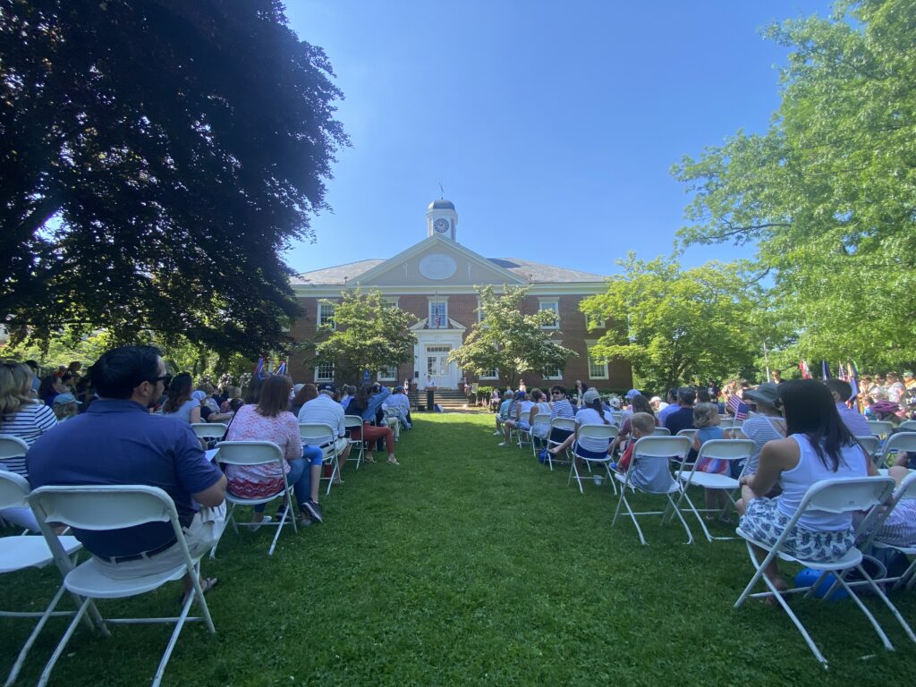 (PHOTO: The Memorial Day ceremony on the Village Green.)