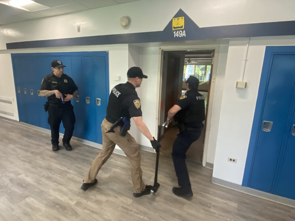 (PHOTO: Rye PD conducted active shooter training on the Rye High School and Middle School campus on Sunday, June 26, 2022. 3- 3/8)