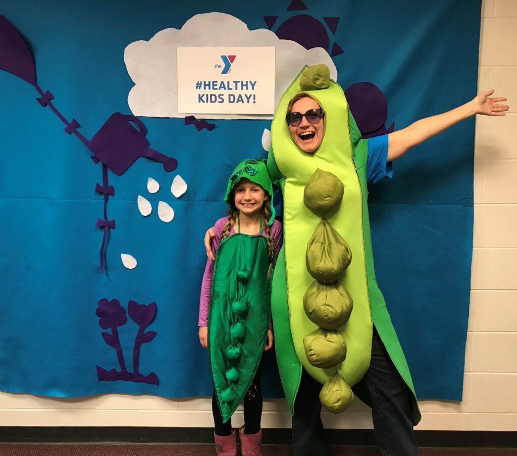 (PHOTO: Peas in a pod. Sabrina Murphy at the Bath YMCA Healthy Kids Day 2019.)