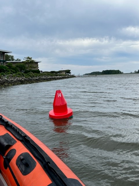(PHOTO: These private ATONs - aids to navigation - were installed in Milton Harbor by installed McCauley Mooring and Diving Services of Larchmont on June 6, 2022.)