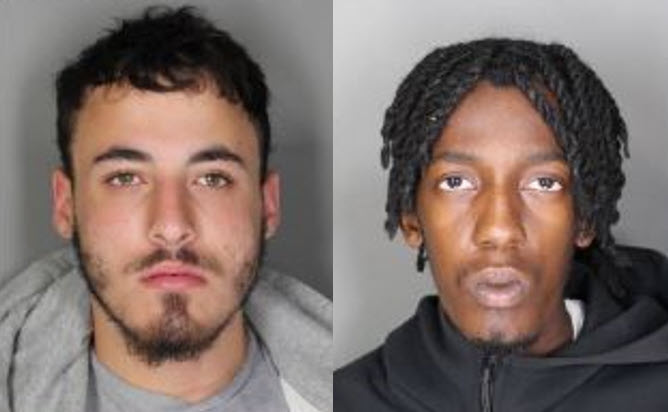 (PHOTO: After a police chase, 19 year-old Jason Cathcart of Kearny, NJ and 23 year-old Shawn Neal of Newark, NJ were arrested by Rye PD on Friday, July 8, 2022 and charged with possession of stolen property.)