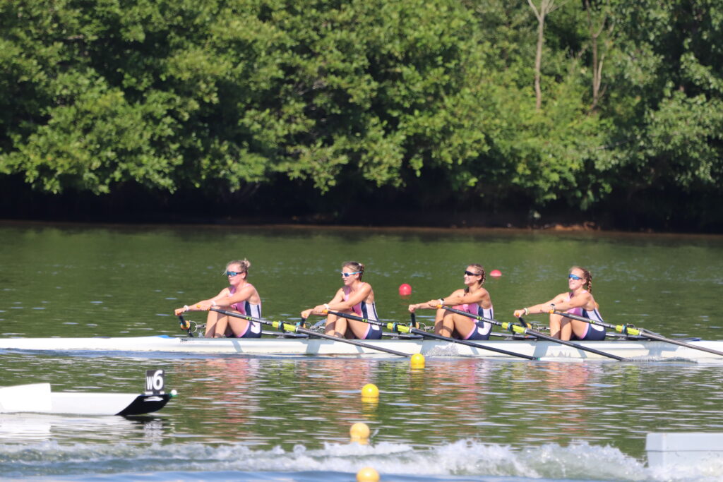 (PHOTO: RowAmerica Rye's Women's Youth 4x at the 2022 USRowing Summer Youth Nationals.)