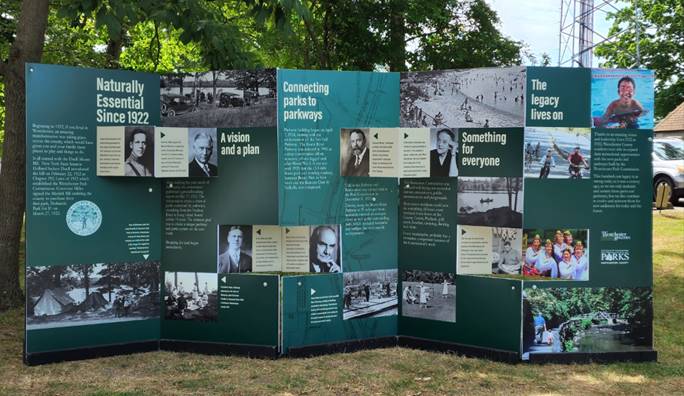 (PHOTO: The traveling exhibit detailing the history of the Westchester County Parks system will be viewable at Rye's Edith Read Sanctuary from September 7th through September 13th.)