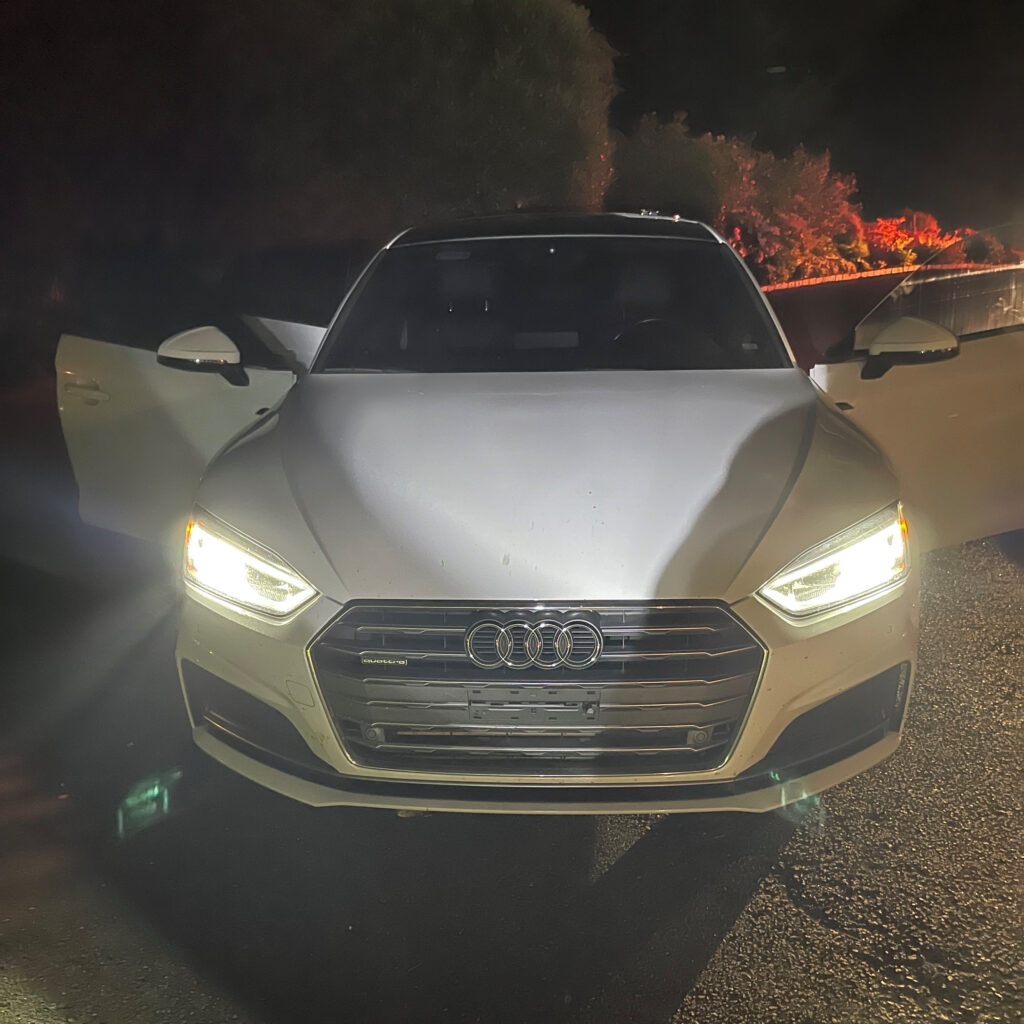 (PHOTO: Rye PD recovered this stolen 2018 Audi A5 early Friday morning.)