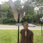 ((PHOTO: Artist and former Rye Arts Council employee Richela Fabian Morgan explained the underside of the Magnificent Owl Butterfly speaks to the duality of human beings.)