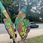 (PHOTO: The second annual Rye’sAbove butterfly sculptures are pollinating the Village Green through September 29th.)