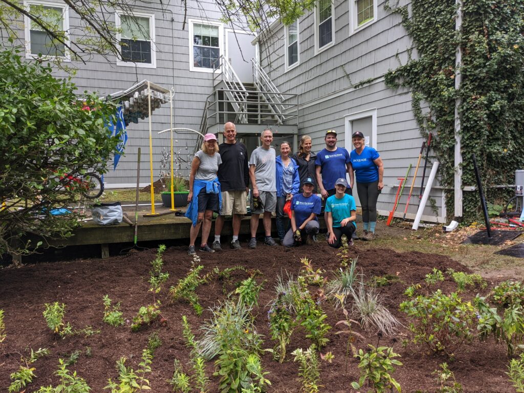 (PHOTO: These human pollinators installed the new rain garden at the Rye Arts Center.)