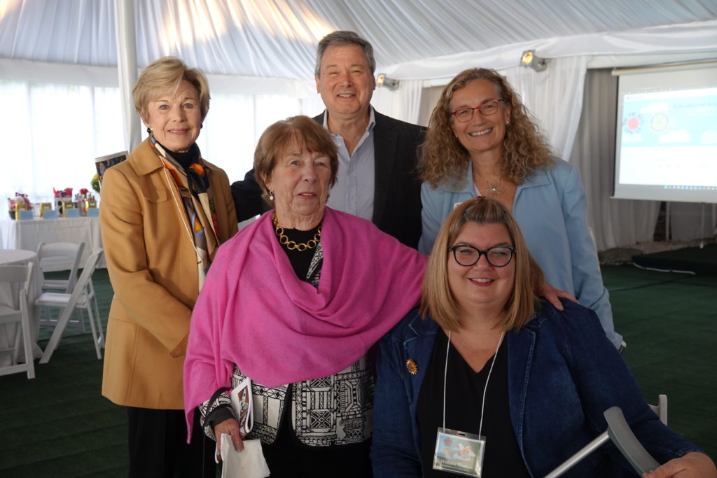 (PHOTO: In front: SPRYE Board member and community activist Nancy Haneman and Executive VP of Osborn Home Care and President of the Rye Rotary Michele Thomas. In back: Rye's Above Committee Member Sue Autry, David, partner to Sabrina Murphy, Rye YMCA CEO Sabrina Murphy.)