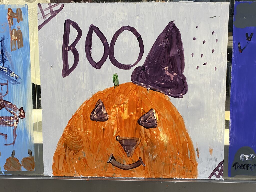 (PHOTO: Artwork from the The 69th Annual Halloween Window Painting on Purchase Street, 2022.)