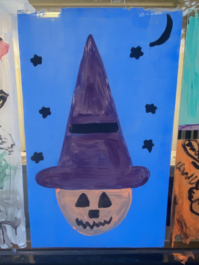 (PHOTO: Artwork from the The 69th Annual Halloween Window Painting on Purchase Street, 2022.)