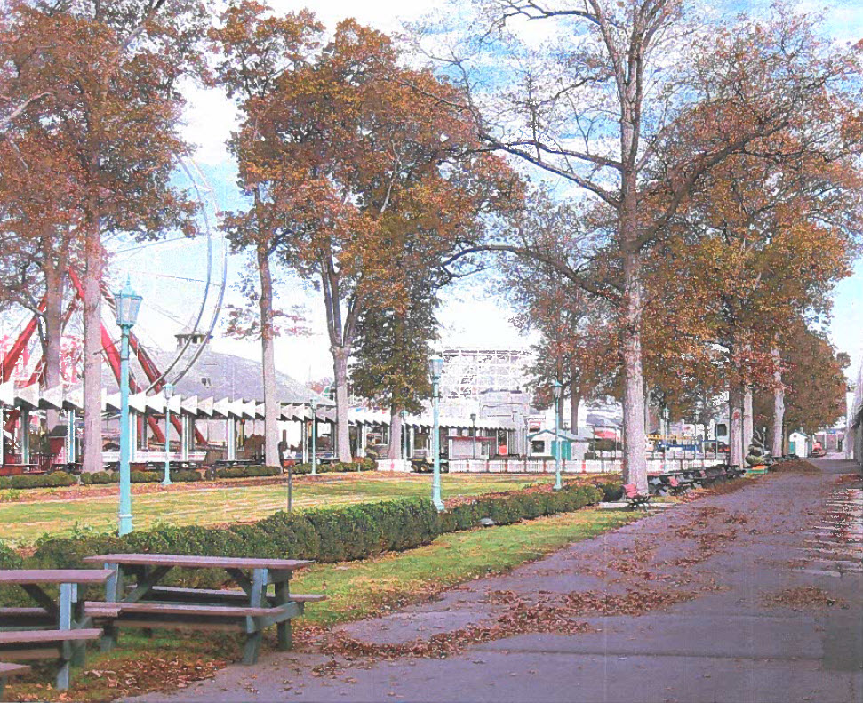 (PHOTO: The Southeast Arcade view of the Playland Mall before the planned renovation with the then existing Northern Red Oaks.)