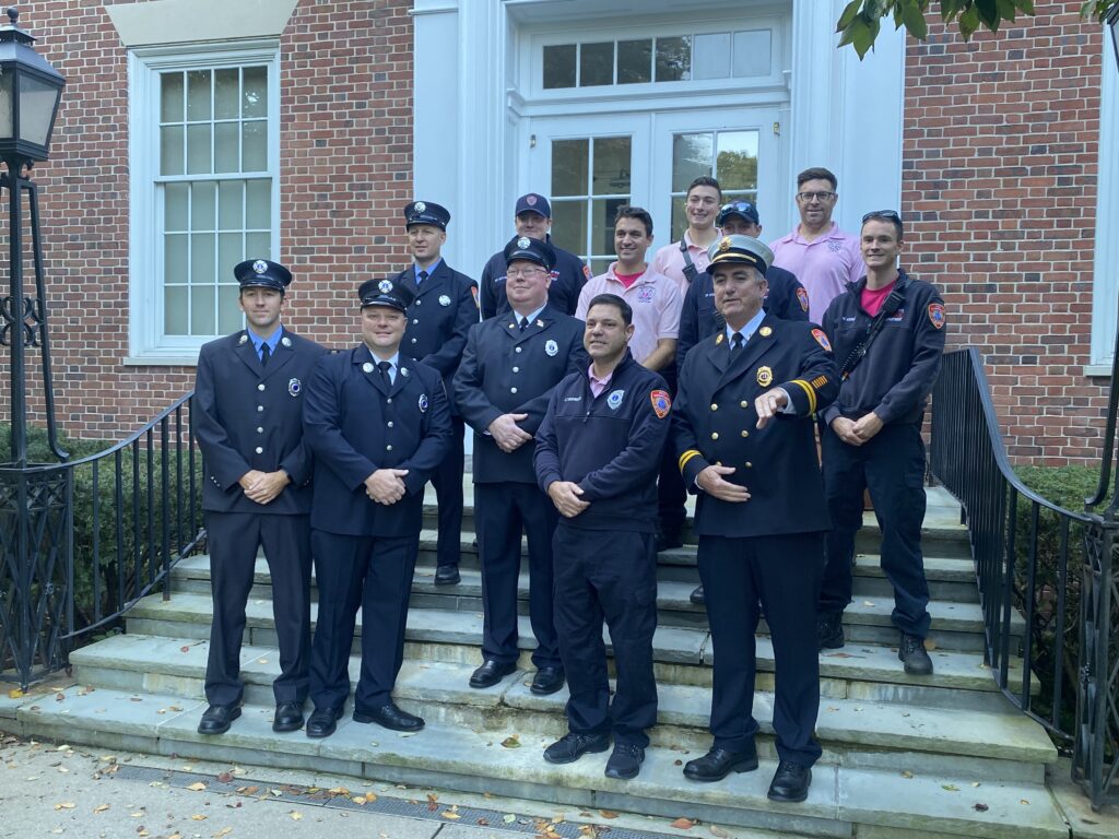 (PHOTO: Rye FD members at Lieutenant John Thompson's swearing in at Rye City Hall on October 18, 2022.)