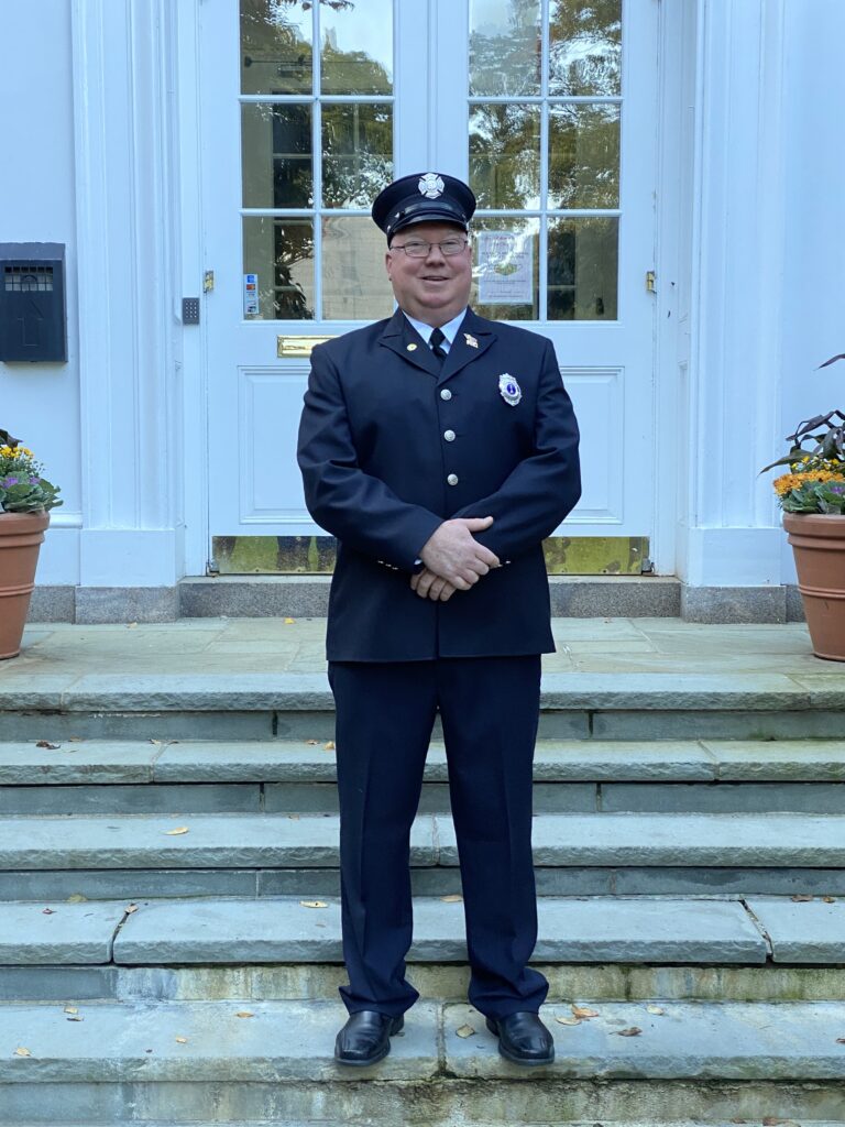 (PHOTO: Rye FD Lieutenant John Thompson at his swearing in at Rye City Hall on October 18, 2022.)