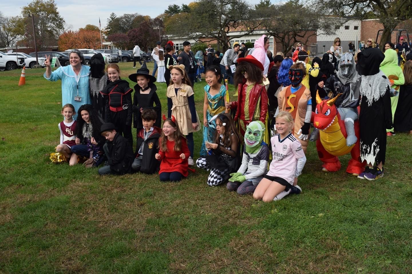 (PHOTO: Superheroes, dinosaurs, cowboys, princesses, bananas, cows & more at the Osborn Elementary Halloween 2022.)