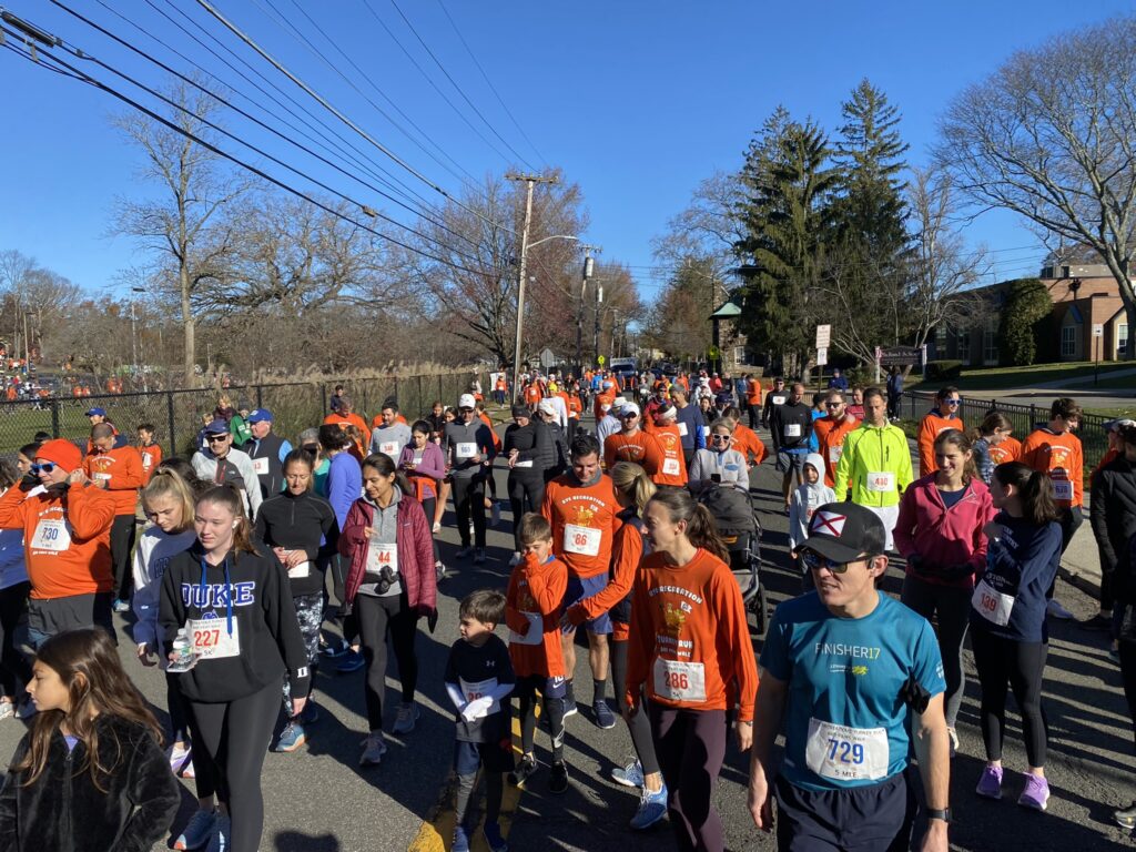 (PHOTO: Over 500 runners entered the 3 mile and 5 mile race at the 45th Annual Annual Turkey Run (aka Trot) on Saturday, November 26, 2022.)