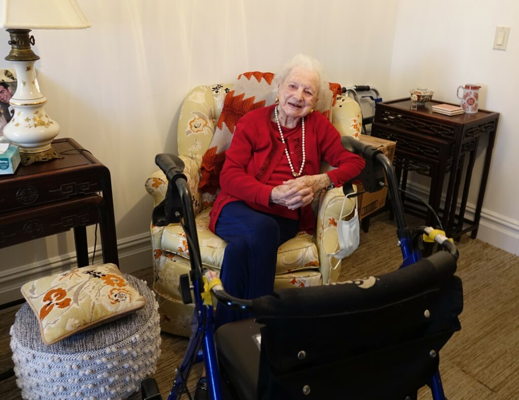 (PHOTO: An Osborn campus celebrity, Mrs. Louise Levy celebrated her 112th birthday on Tuesday, November 1, 2022.)