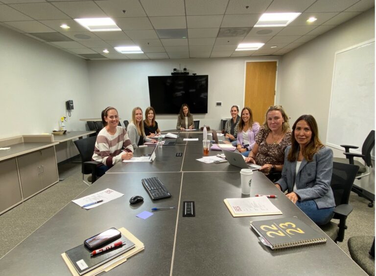 (PHOTO: The Rye Fund for Education board. Left to right: Leah Rapoport (VP technology), Michelle Kramer (trustee), Kelly Grant (secretary), Barbara Haley (vp communications), Megan Schatz (treasurer), Jennifer Shirreffs (trustee), Claudine Hanley (trustee), Ronda Gilroy (president). Missing : Matthew Gilroy (trustee), Nik Velamoor (trustee).)