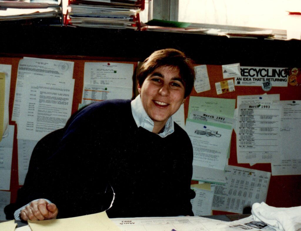 (PHOTO: Rogol's 37 years: Sally Rogol in the lower level office at Rye Rec in 1993.)