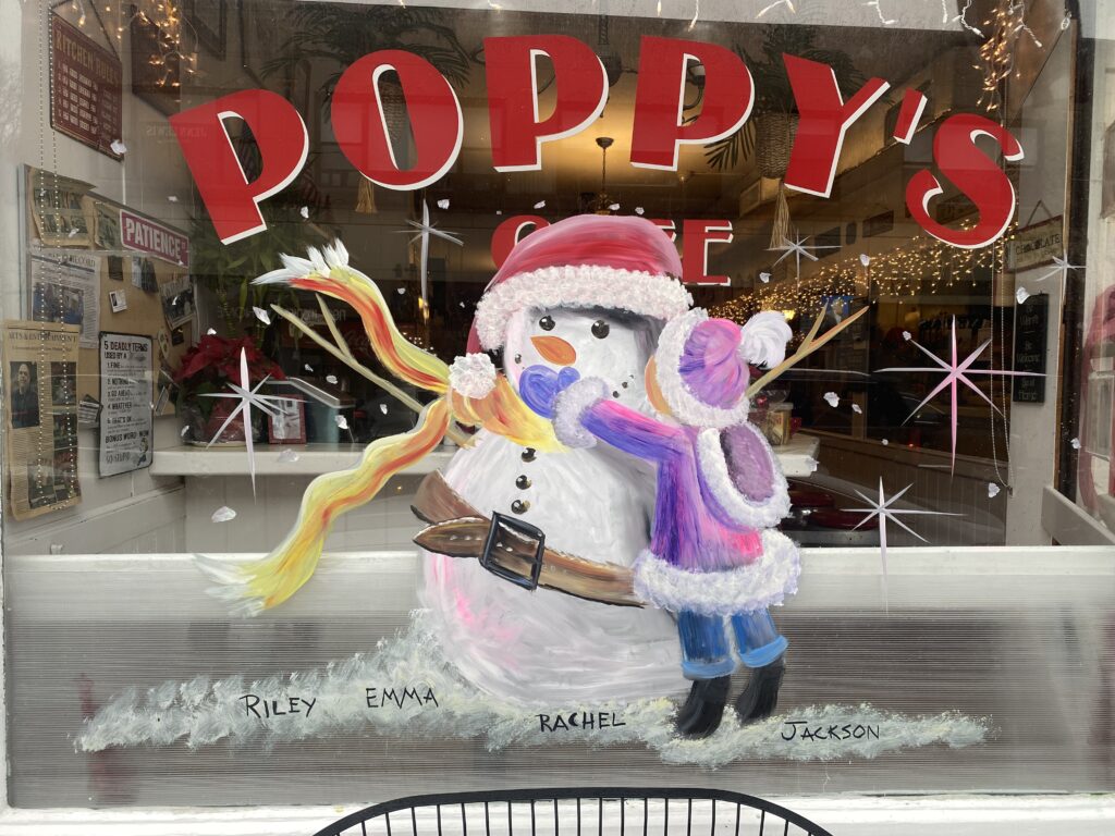 (PHOTO: Poppy's 2022 holiday window.)