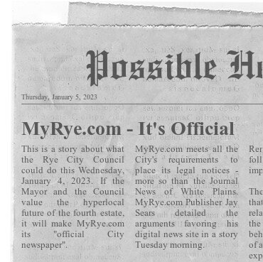 (PHOTO: A possible future headline about MyRye.com.)