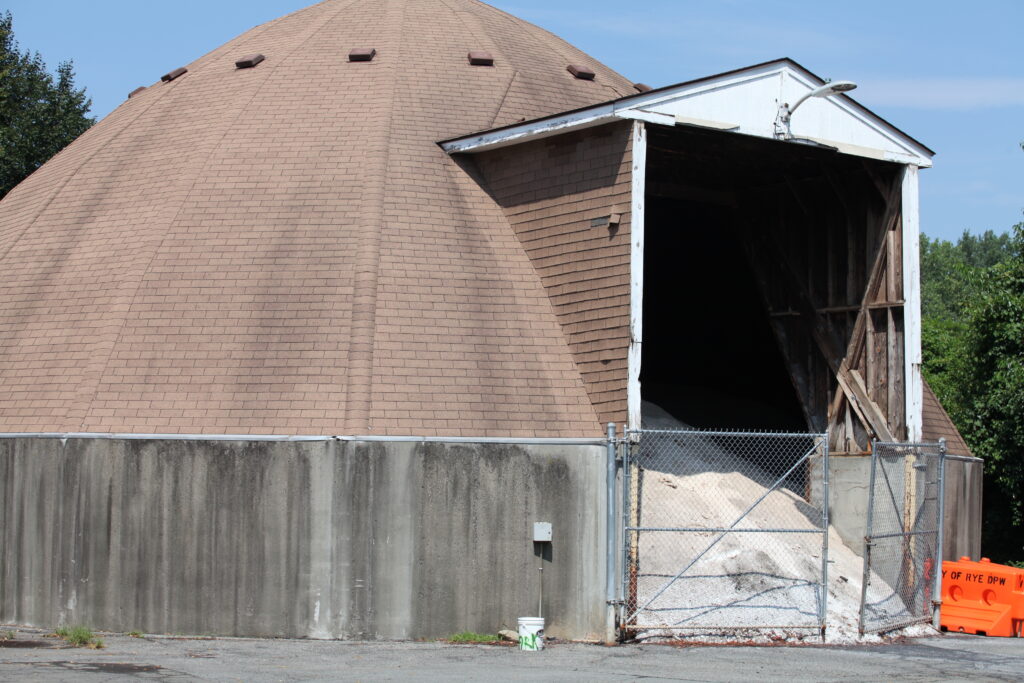 (PHOTO: The current Rye DPW salt shed. A new salt shed is in the works.)