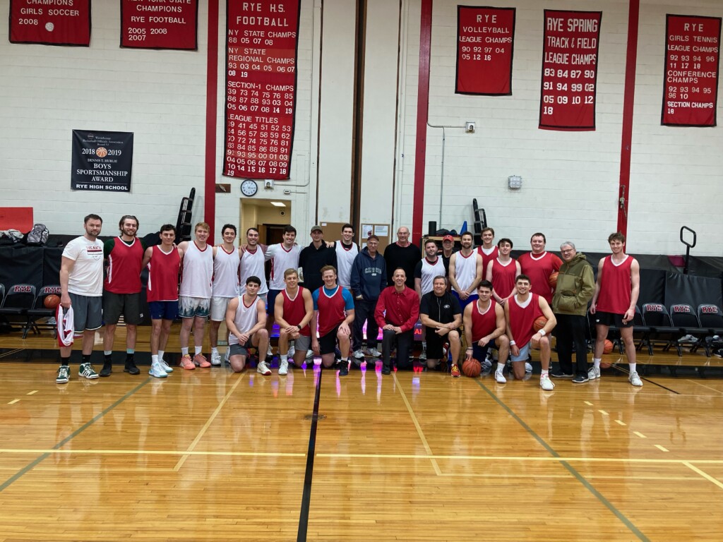 (PHOTO: The Rye High Varsity Basketball alumni game on Saturday drew alums from 2010 thru 2021.) 2023-01-07