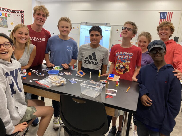 (PHOTO: Bridges Club members making photobooks.)