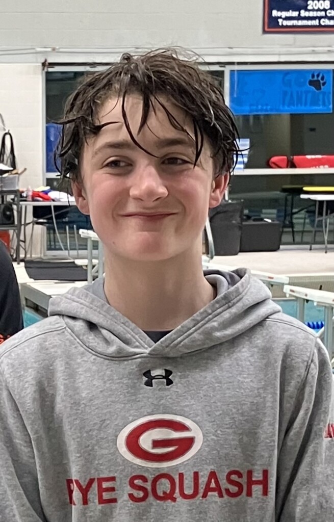 (PHOTO: The 2022-23 Rye Boys Varsity Diving MVP is 8th grader Finn Hansen.)