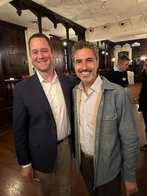 (PHOTO: Brian Smith and Ethan Zohn at the Soul Ryeders Get Together to Give Together event at the Westchester Country Club on Friday, January 27, 2023.)