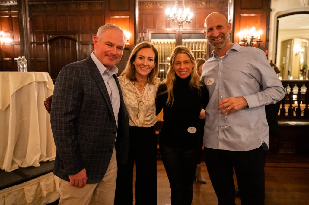 (PHOTO: Nick and Christi Wood, Nicole Gibbs and Joe Samberg at the Soul Ryeders Get Together to Give Together event at the Westchester Country Club on Friday, January 27, 2023. Credit: Joshua Findlay.)