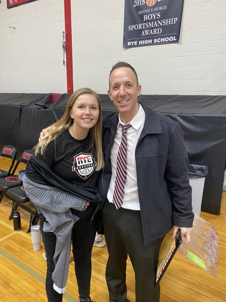 (PHOTO: Rye Boys Basketball Coach John Aguilar and Rye Girls Basketball Coach Margo Hackett both had their teams advance in Sectional play on Saturday.)